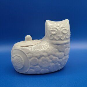 MCM Vintage Max Factor Primitif Cat n Candle Holder Trinket Box